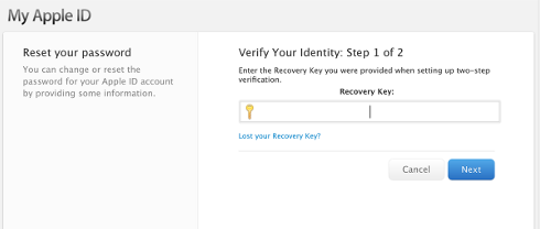 Resetear password id apple